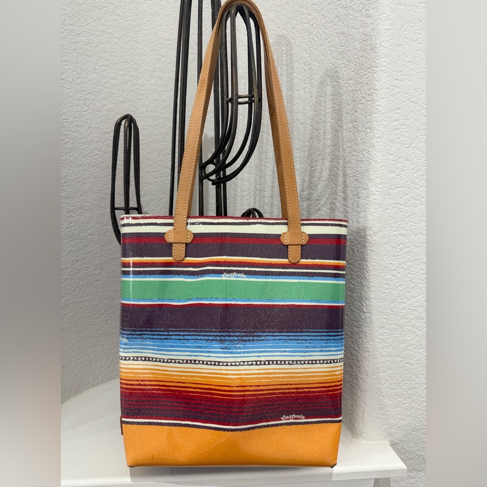 Consuela  Bag in Deanna Canvas Stripe Multicolor Yellow Blue